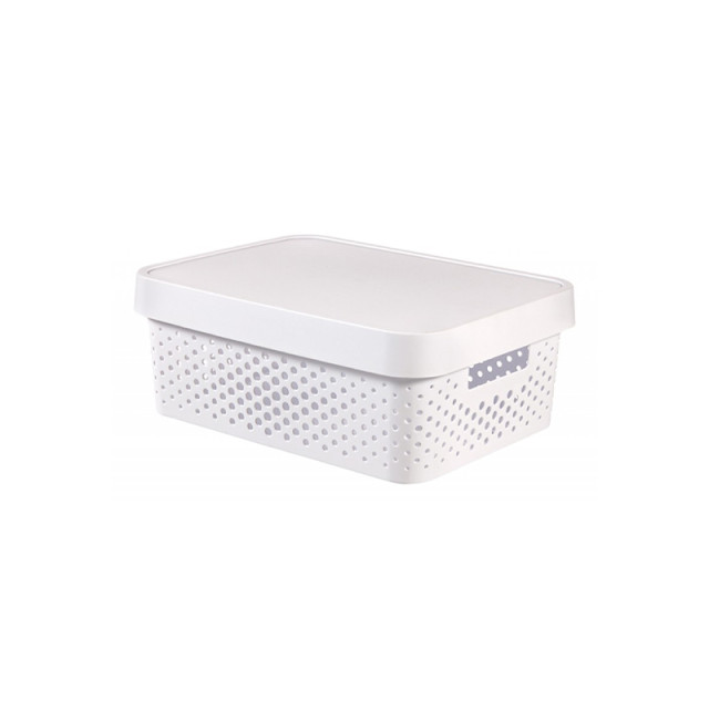 Κουτί αποθήκευσης Infinity Dots 11lt με καπάκι White