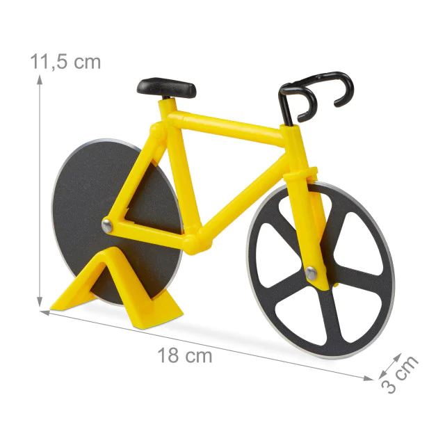 Κόφτης πίτσας Yellow Bicycle Relaxdays Κόφτης πίτσας Yellow Bicycle Relaxdays