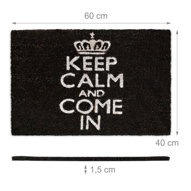 Χαλάκι πόρτας "Keep Calm Black" Relaxdays Germany