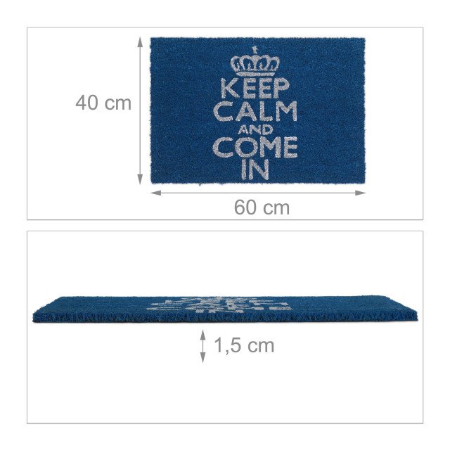 Χαλάκι πόρτας "Keep Calm Blue" Relaxdays Germany