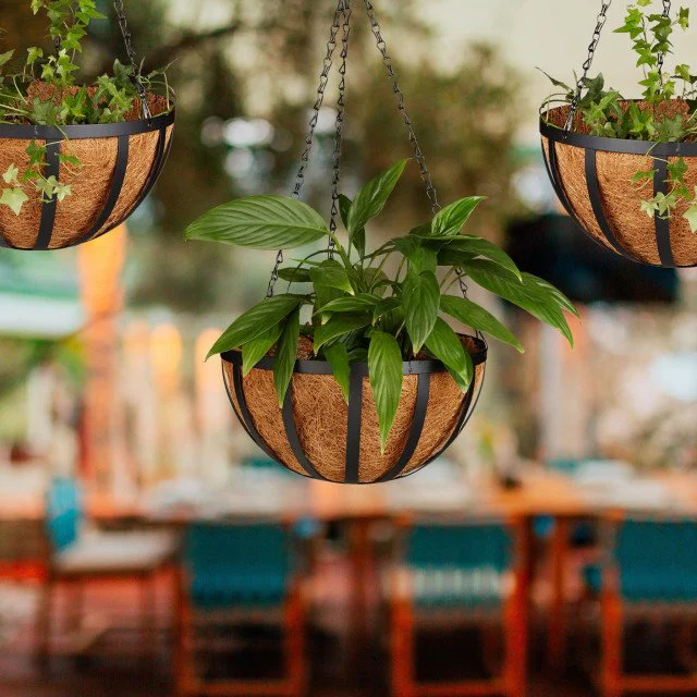Κρεμαστό καλάθι λουλουδιών Black Relaxdays Κρεμαστό καλάθι λουλουδιών Black Relaxdays