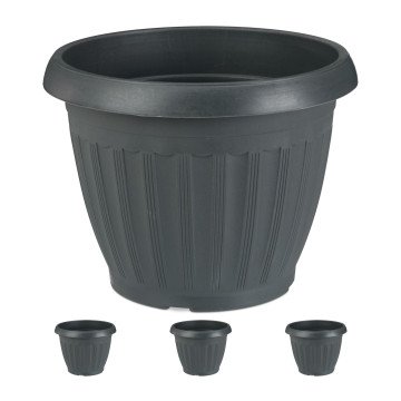 Γλάστρα πλαστική στρογγυλή Anthracite Relaxdays Γλάστρα πλαστική στρογγυλή Anthracite Relaxdays