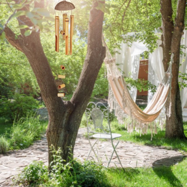 Διακοσμητικό κήπου μελωδός αέρα bamboo XL Relaxdays