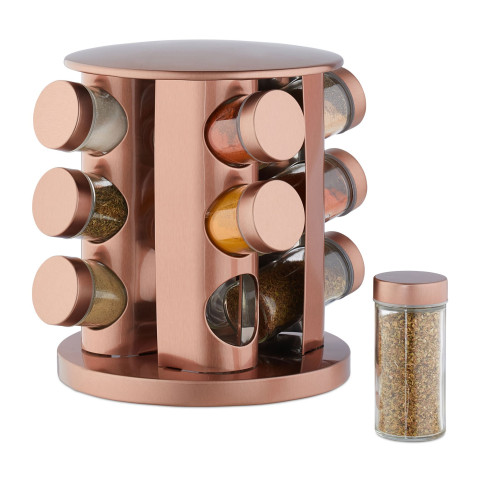 Carousel Μπαχαρικών 12 βαζάκια Copper Relaxdays Germany