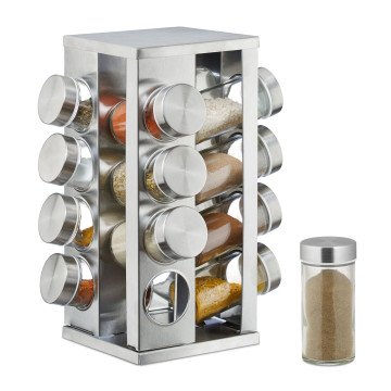 Περιστρεφόμενο Carousel μπαχαρικών 16 σέικερ Inox Square Περιστρεφόμενο Carousel μπαχαρικών 16 σέικερ Inox Square