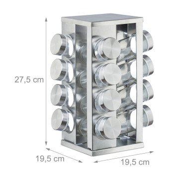 Περιστρεφόμενο Carousel μπαχαρικών 16 σέικερ Inox Square Περιστρεφόμενο Carousel μπαχαρικών 16 σέικερ Inox Square