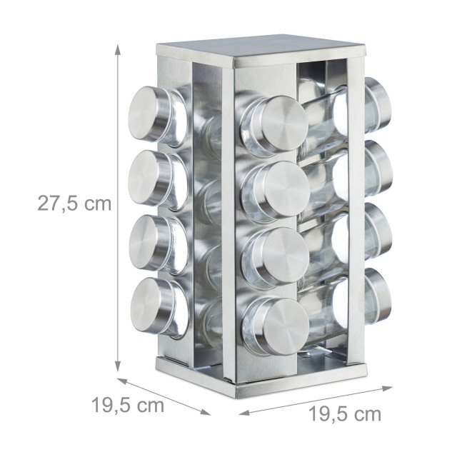 Περιστρεφόμενο Carousel μπαχαρικών 16 σέικερ Inox Square