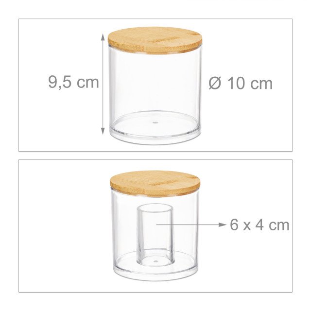 Σετ τακτοποίησης μπάνιου plexiglass/bamboo 3 τεμ Relaxdays