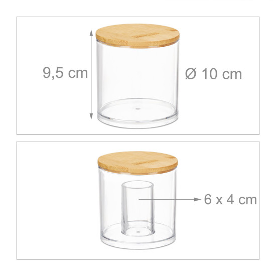 Στρογγυλό κουτί plexiglass 2 in 1 bamboo Relaxdays