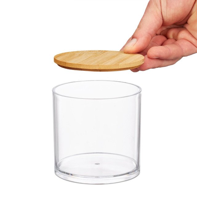 Κουτί plexiglass με καπάκι bamboo Relaxdays