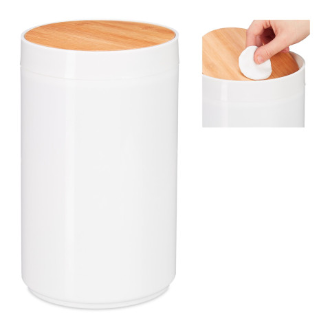 Χαρτοδοχείο μπανιου Play Bamboo 5L Relaxdays White
