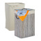 Ορθογώνιο καλάθι ρούχων Bamboo Gray/White Relaxdays