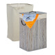 Ορθογώνιο καλάθι ρούχων Bamboo Gray/White Relaxdays