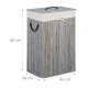 Ορθογώνιο καλάθι ρούχων Bamboo Gray/White Relaxdays