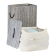Ορθογώνιο καλάθι ρούχων Bamboo Gray/White Relaxdays