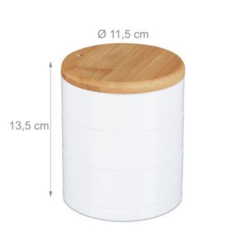 Κουτί Αποθήκευσης Κοσμημάτων/Μπιζού 3 Βαθμίδων White Bamboo Relaxdays Κουτί Αποθήκευσης Κοσμημάτων/Μπιζού 3 Βαθμίδων White Bamboo Relaxdays