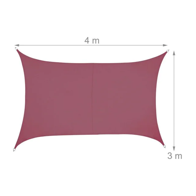 Πανί σκίασης Wine Red 3m x 4m Relaxdays Πανί σκίασης Wine Red 3m x 4m Relaxdays