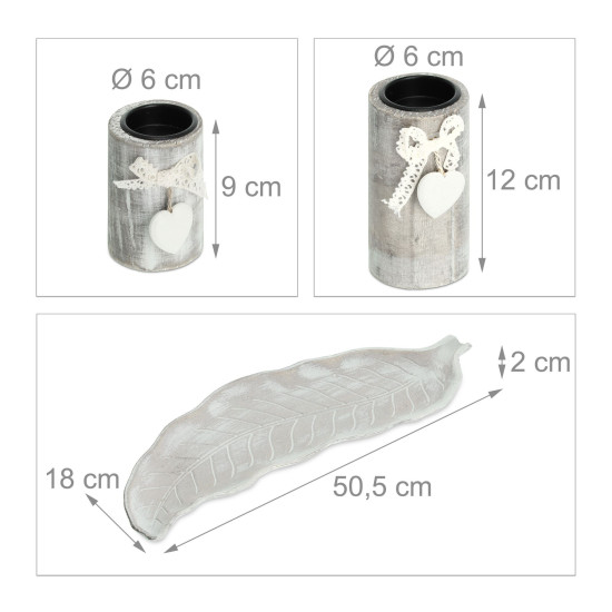 Deco σετ για ρεσώ "Grey Leaf" Relaxdays