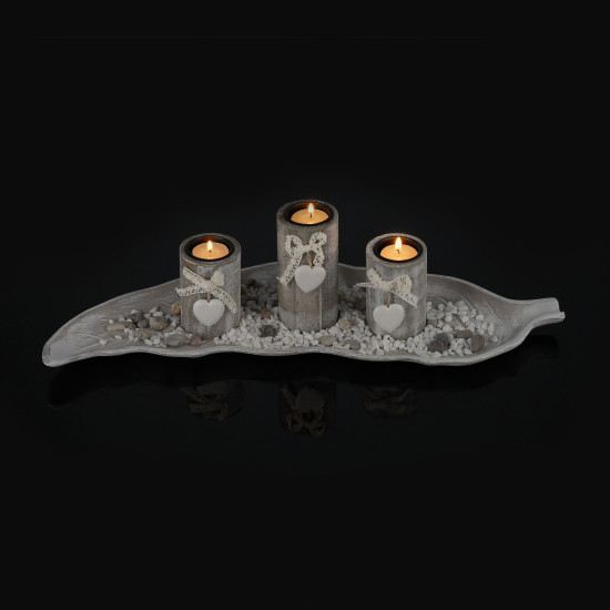 Deco σετ για ρεσώ "Grey Leaf" Relaxdays