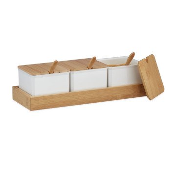 Σετ βαζάκια μπαχαρικών "White Bamboo" Relaxdays Germany Σετ βαζάκια μπαχαρικών "White Bamboo" Relaxdays Germany