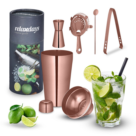 Σετ παρασκευής κοκτέιλ "Copper" 5τεμ Relaxdays