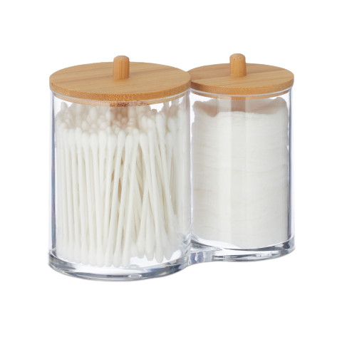 Κουτί αποθήκευσης αξεσουάρ μπάνιου 2 in 1 Bamboo Relaxdays