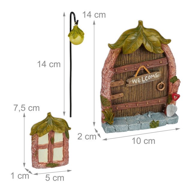 Διακοσμητικό κήπου Fairy Door Set “Leaf Roof” Relaxdays