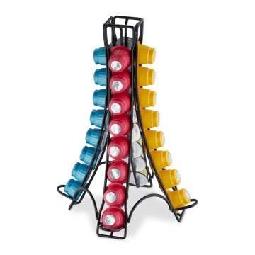 Θήκη για κάψουλες Nespresso "Metal Black Eiffel" Relaxdays Θήκη για κάψουλες Nespresso "Metal Black Eiffel" Relaxdays