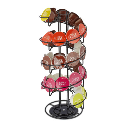 Περιστρεφόμενη θήκη για κάψουλες Dolce Gusto "Metal Black S" Relaxdays