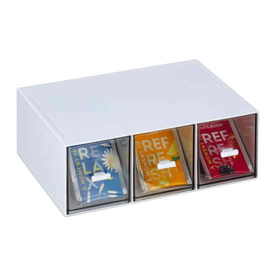 Κουτί τσαγιού plexiglass 3 θήκες Relaxdays