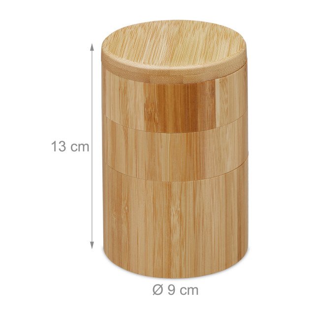 Περιστρεφόμενο δοχείο μπαχαρικών Roll Bamboo Relaxdays