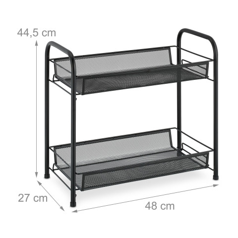 Εταζέρα μπαχαρικών Black Metal 2 Levels Shelves Relaxdays