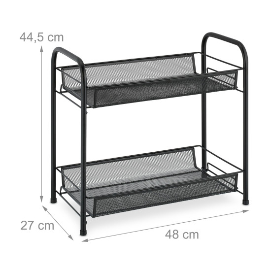 Εταζέρα μπαχαρικών Black Metal 2 Levels Shelves Relaxdays