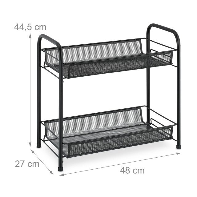 Εταζέρα μπαχαρικών Black Metal 2 Levels Shelves Relaxdays
