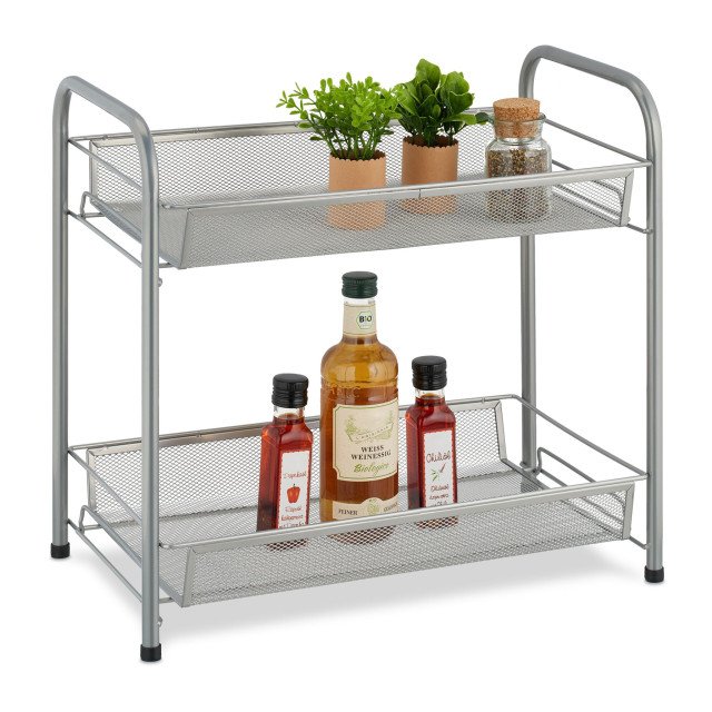 Εταζέρα μπαχαρικών Black Metal 2 Levels Shelves Relaxdays