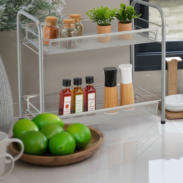 Εταζέρα μπαχαρικών Black Metal 2 Levels Shelves Relaxdays