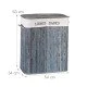 Ορθογώνιο καλάθι ρούχων Bamboo Gray/White Relaxdays