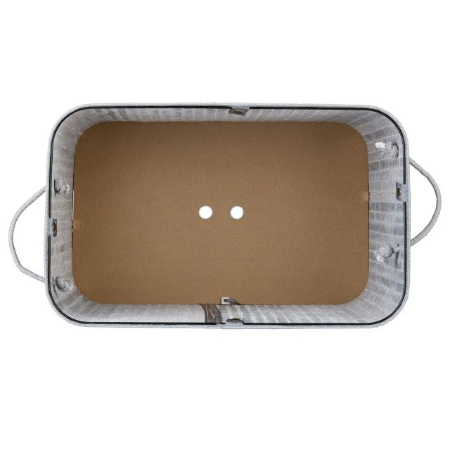 Ορθογώνιο καλάθι ρούχων Bamboo Gray/White Relaxdays