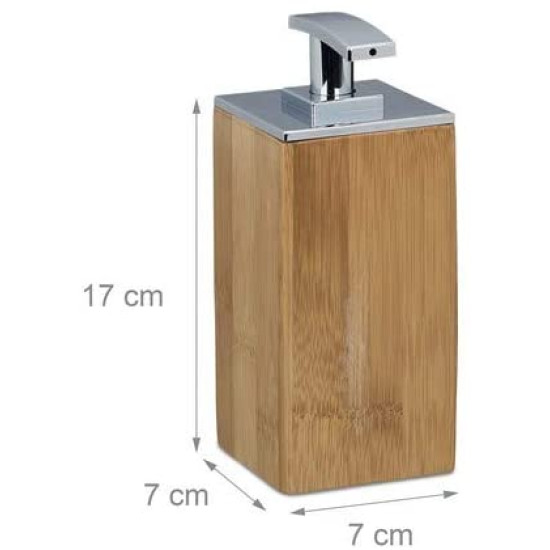 Dispenser νιπτήρα Square Glossy bamboo Relaxdays