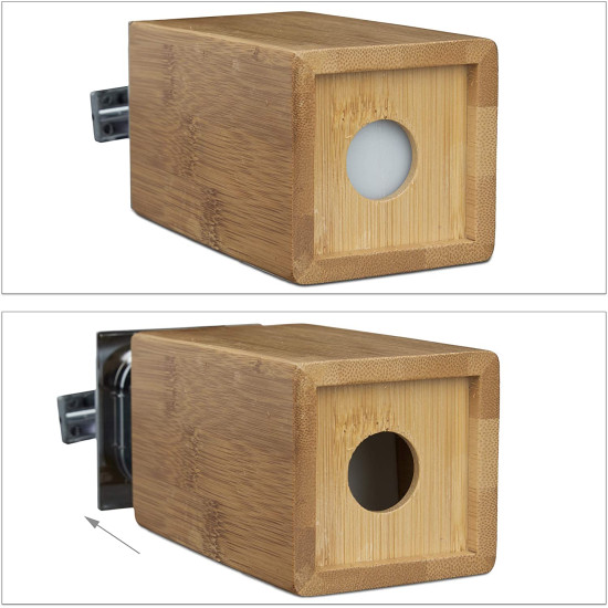 Dispenser νιπτήρα Square Glossy bamboo Relaxdays