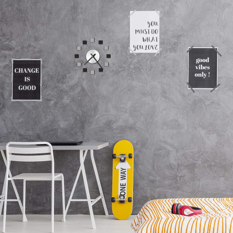 Ρολόι τοίχου 3D DIY γκρί/μαύρο Relaxdays Germany 110 cm