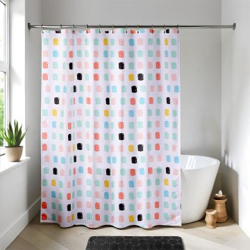 Πλαστική αδιάβροχη κουρτίνα μπάνιου LEON 180x180 cm