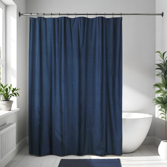 Υφασμάτινη κουρτίνα μπάνιου Navy Blue 180x200 cm Υφασμάτινη κουρτίνα μπάνιου Navy Blue 180x200 cm