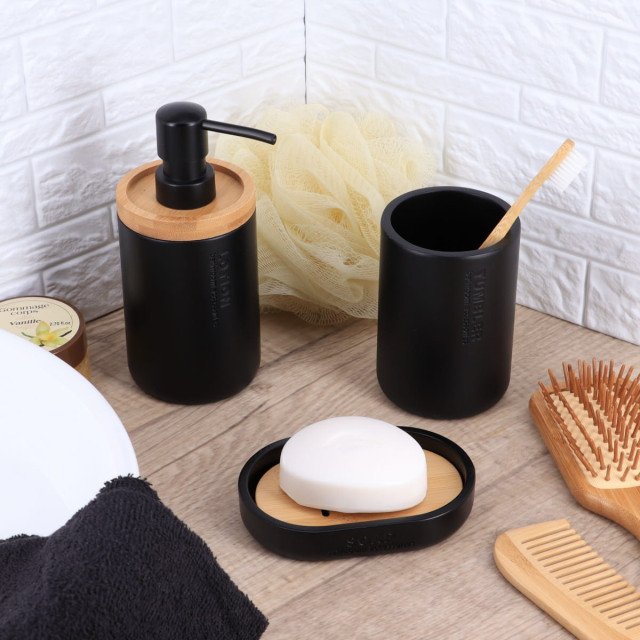 Ποτηροθήκη Polyresin Black Tendance