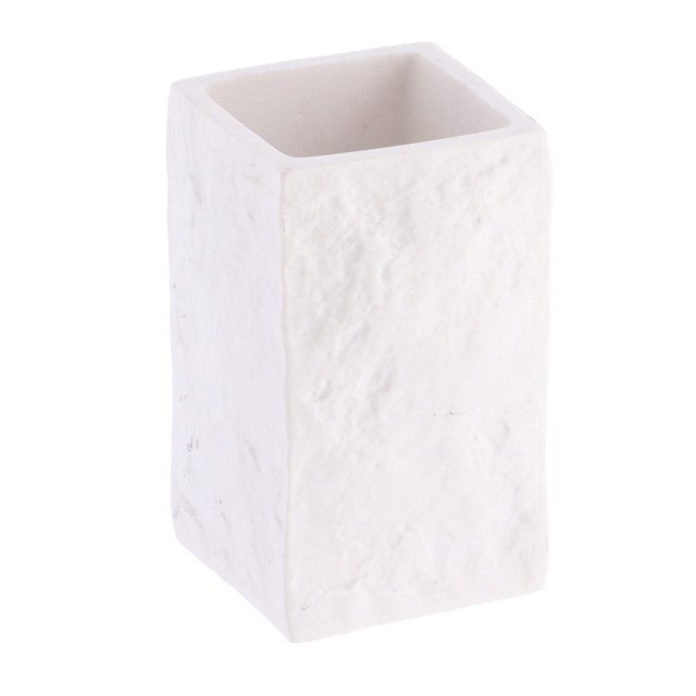 Ποτηροθήκη Polyresin Stone White Tendance
