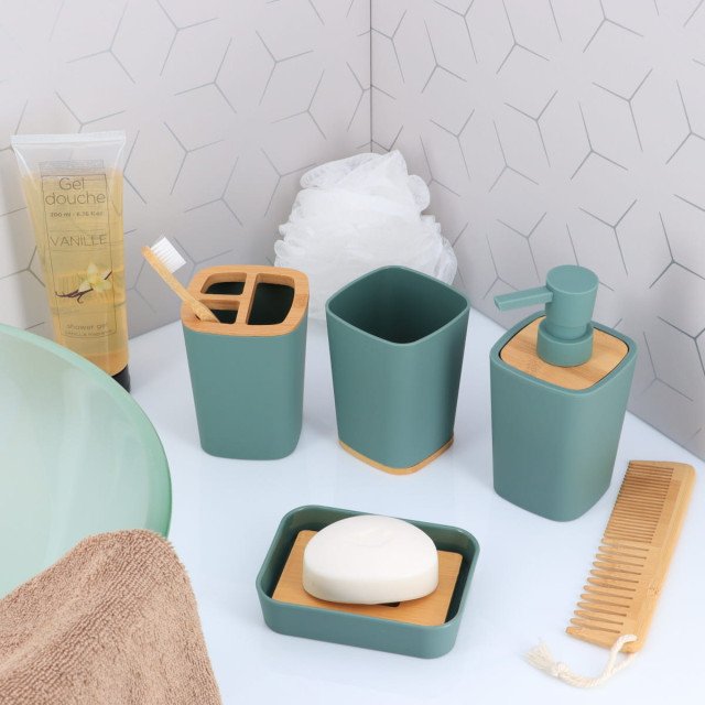 Ποτηροθήκη Bamboo Sage Green "Rubber" Tendance 