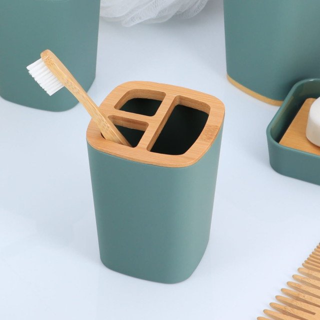 Ποτηροθήκη Bamboo Sage Green "Rubber" Tendance 