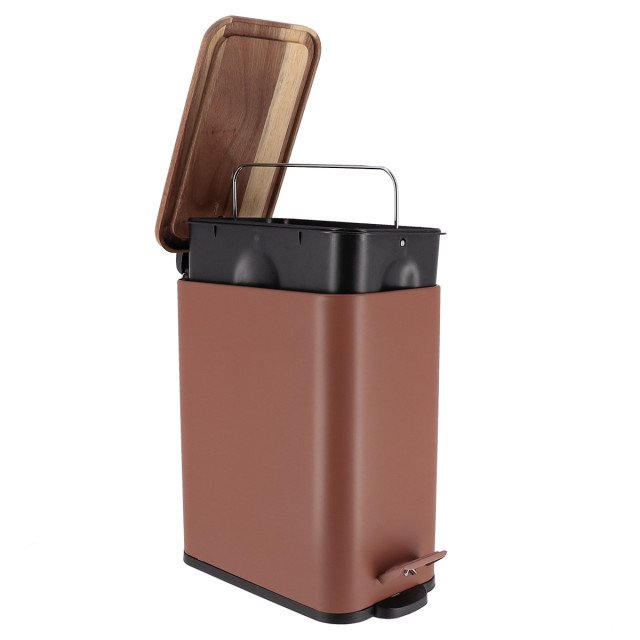 Χαρτοδοχείο μπάνιου "Square Caramel" 5L Soft Close