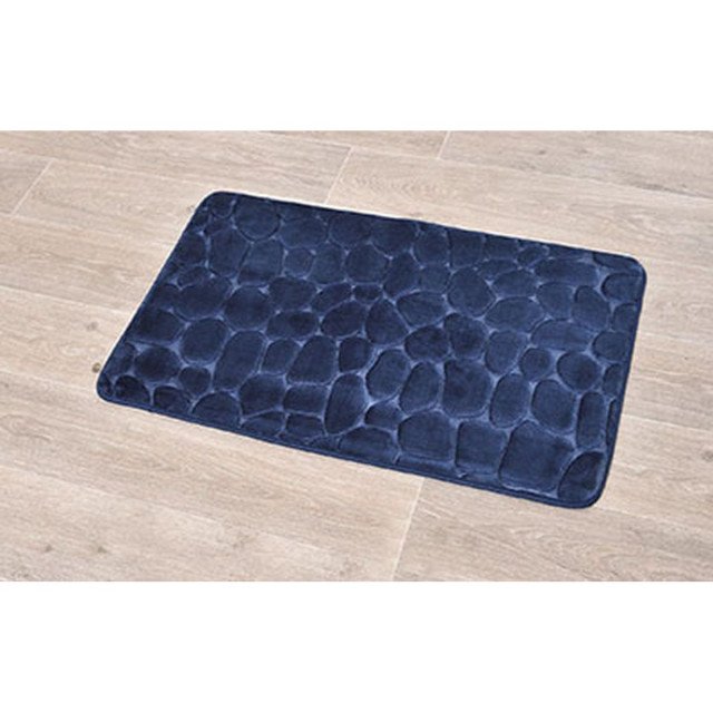 Πατάκι μπάνιου microfiber με αφρό μνήμης Navy Blue 50X80cm