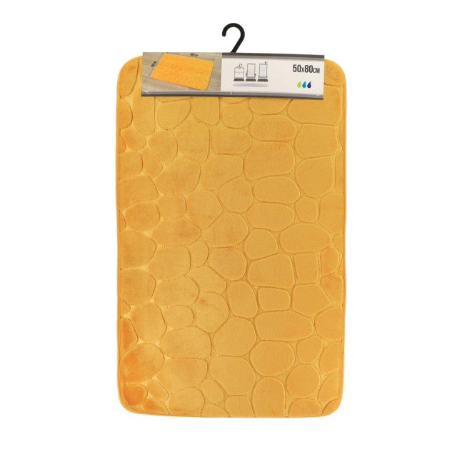Πατάκι μπάνιου microfiber με αφρό μνήμης Mustard 50X80cm